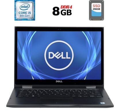 Ноутбук-трансформер Б-класс Dell Latitude 3390 2-in-1 / 13.3" (1920x1080) IPS Touch / Intel Core i5-8250U (4 (8) ядра по 1.6 - 3.4 GHz) / 8 GB DDR4 / 256 GB SSD / Intel UHD Graphics 620 / WebCam / USB 3.1 / HDMI / Windows 10 лицензия