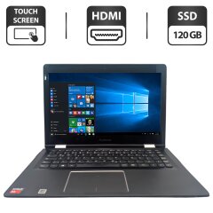 Ноутбук-трансформер Б-клас Lenovo Yoga 500-14ACL / 14" (1366x768) TN Touch / AMD A4-7210 (4 ядра по 1.8 - 2.2 GHz) / 4 GB DDR3 / 120 GB SSD / AMD Radeon R3 Graphics / WebCam / АКБ не тримає