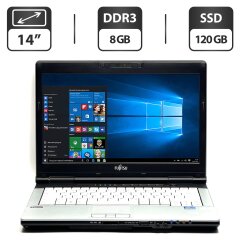 Ноутбук Б-класс Fujitsu LifeBook S751 / 14" (1600x900) TN / Intel Core i5-2450M (2 (4) ядра по 2.5 - 3.1 GHz) / 8 GB DDR3 / 120 GB SSD / Intel HD Graphics 3000 / WebCam / VGA