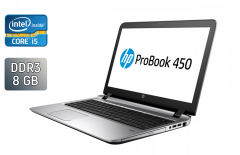 Ноутбук Б-класс HP ProBook 450 G3 / 15.6" (1920x1080) IPS / Intel Core i5-6200U (2 (4) ядра по 2.3 - 2.8 GHz) / 8 GB DDR3 / 240 GB SSD / Intel HD Graphics 520 / WebCam / TouchID / Windows 10
