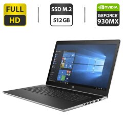 Ноутбук Б-клас HP ProBook 470 G5 / 17.3" (1920x1080) TN / Intel Core i7-8550U (4 (8) ядра по 1.8 - 4.0 GHz) / 16 GB DDR4 / 512 GB SSD M.2 / nVidia GeForce 930MX, 2 GB GDDR3, 64-bit / WebCam + Бездротова мишка