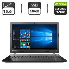 Ноутбук Б-класс Lenovo IdeaPad 100-15IBD / 15.6" (1366x768) TN / Intel Core i3-5005U (2 (4) ядра по 2.0 GHz) / 8 GB DDR3 / 240 GB SSD / nVidia GeForce 920M, 1 GB GDDR3, 64-bit / WebCam / HDMI
