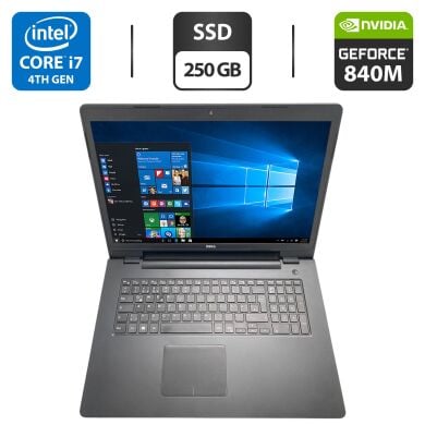 Ноутбук Dell Inspiron 17 P26E / 17.3" (1600x900) TN / Intel Core i7-4510U (2 (4) ядра по 2.0 - 3.1 GHz) / 8 GB DDR3 / 250 GB SSD / nVidia GeForce 840M, 2 GB GDDR3, 64-bit / WebCam / DVD-ROM