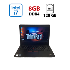 Ноутбук Lenovo ThinkPad E470 / 14" (1920&times;1080) IPS / Intel Core i7-7500U (2 (4) ядра по 2.7 - 3.5 GHz) / 8 GB DDR4 / 128 GB SSD / nVidia GeForce 940MX, 2 GB GDDR5, 64-bit / WebCam