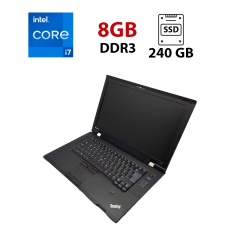 Ноутбук Lenovo ThinkPad L520 / 15.6" (1366x768) TN / Intel Core i7-2820QM (4 (8) ядра по 2.3 - 3.4 GHz) / 8 GB DDR3 / 240 GB SSD / Intel HD Graphics 4000 / WebCam