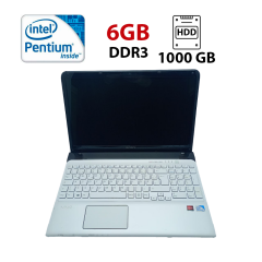 Ноутбук Sony SVE15 / 15.6" (1366x768) TN / Intel Pentium 2020M (2 ядра по 2.4 GHz) / 6 GB DDR3 / 1000 GB HDD / Intel HD Graphics 2500 / WebCam