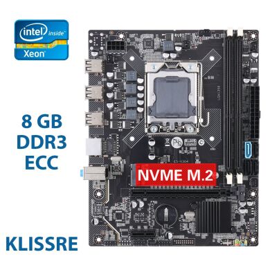 Материнська плата KLISSRE X79 / socket LGA1356 з процесором Intel Xeon E5-2420 v2 / 6 (12) ядра по 2.2-2.7GHz / 15Mb cache і 8GB DDR3 ECC ОЗУ