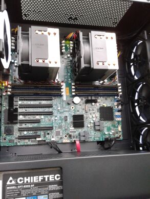 Сервер Full Tower Vinga / 2 шт. Intel Xeon E5-2658 v4 (14(28) ядра по 2.3 - 2.8 GHz) / 128 GB DDR4 / 10x SATA III / RAID / IPMI / 240 GB SSD / 2 TB HDD / БП Chieftec 850 Вт