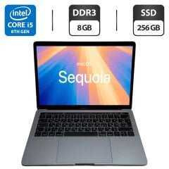 Ультрабук Apple MacBook Pro 13 2019 Space Grey / 13.3" (2560x1600) IPS / Intel Core i5-8279U (4 (8) ядра по 2.4 - 4.1 GHz) / 8 GB DDR3 / 256 GB SSD / Intel Iris Plus Graphics 655 / WebCam / Touch Bar / MacOS