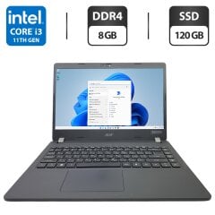 Ультрабук Б-клас Acer TravelMate P214-52 / 14" (1920x1080) TN / Intel Core i3-10110U (2 (4) ядер по 2.1 - 4.1 GHz) / 8 GB DDR4 / 120 GB SSD / Intel UHD Graphics / WebCam