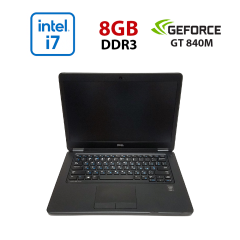 Ультрабук Б-класс Dell Latitude E7450 / 14" (1920x1080) IPS / Intel Core i7-5600U (2 (4) ядра по 2.6 - 3.2 GHz) / 8 GB DDR3 / 180 GB SSD / nVidia GeForce GT 840M, 2 GB DDR3, 64-bit / WebCam / Win 10 no Lic