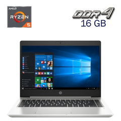 Ультрабук HP ProBook 445 G7 / 14" (1920x1080) IPS / AMD Ryzen 5 4500U (6 ядер по 2.3 - 4.0 GHz) / 16 GB DDR4 / 256 GB SSD / AMD Radeon RX Vega 6 / WebCam / Fingerprint + Беспроводная мышка