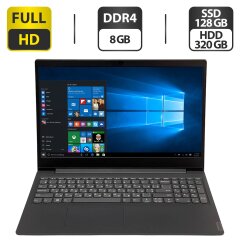 Ультрабук Lenovo IdeaPad S145-15IKB / 15.6" (1920x1080) TN / Intel Core i3-7020U (2 (4) ядра по 2.3 GHz) / 8 GB DDR4 / 128 GB SSD + 320 GB HDD / Intel HD Graphics 620 / WebCam