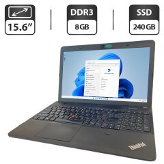 Ноутбук Б-класс Lenovo ThinkPad E540 / 15.6" (1366x768) TN / Intel Core i7-4712MQ (4 (8) ядра по 2.3 - 3.3 GHz) / 8 GB DDR3 / 240 GB SSD / Intel HD Graphics 4600 / WebCam