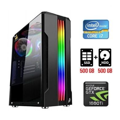 Ігровий ПК Tower / Intel Core i7-2600 (4 (8) ядра по 3.4 - 3.8 GHz) / 16 GB DDR3 / 500 GB SSD + 500 GB HDD / nVidia GeForce GTX 1660 Ti, 6 GB GDDR6, 192-bit Ігровий ПК Tower / Intel Core i7-2600 (4 (8) ядра по 3.4 - 3.8 GHz) / 16 GB DDR3 / 500 GB SSD + 500 GB HDD / nVidia GeForce GTX 1660 Ti, 6 GB GDDR6, 192-bit