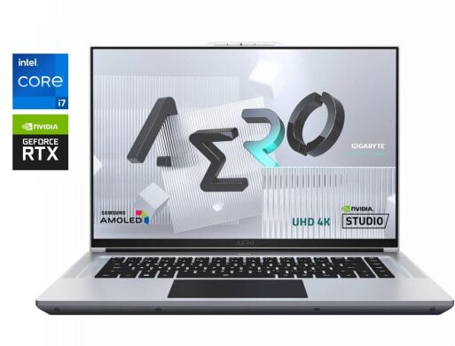 Игровой ноутбук Gigabyte Aero 16 XE4 / 16" (3840x2400) OLED / Intel Core i7-12700H (14 (20) ядер по 3.5 - 4.7 GHz) / 16 GB DDR4 / 730 GB SSD / nVidia GeForce RTX 3070 Ti, 8 GB GDDR6, 256-bit / WebCam