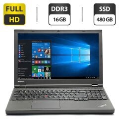 Ноутбук Lenovo ThinkPad T540p / 15.6" (1920x1080) TN / Intel Core i7-4600M (2 (4) ядра по 2.9 - 3.6 GHz) / 16 GB DDR3 / 480 GB SSD / Intel HD Graphics 4600 / WebCam / DVD-ROM