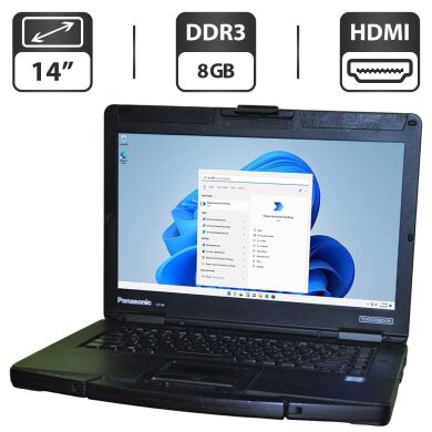 Защищенный ноутбук Panasonic Toughbook CF-54 / 14" (1366x768) TN / Intel Core i5-6300U (2 (4) ядра по 2.4 - 3.0 GHz) / 8 GB DDR3 / NO HDD / Intel HD Graphics 620 / Windows 11 Pro