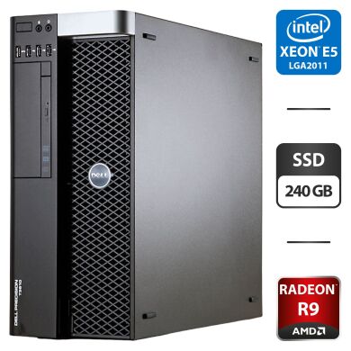 Компьютер Dell Precision T3610 Tower / Intel Xeon E5-2658 v2 (10 (20) ядер по 2.4 - 3.0 GHz) / 32 GB DDR3 / 240 GB SSD / AMD Radeon R9 270X, 2 GB GDDR5, 256-bit / DVD-ROM