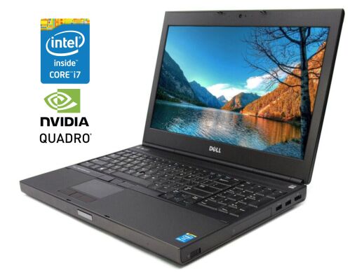 Мобільна робоча станція Б-клас Dell Precision M4800 / 15.6" (1920x1080) IPS / Intel Core i7-4710MQ (4 (8) ядра по 2.5 - 3.5 GHz) / 8 GB DDR3 / 256 GB SSD / nVidia Quadro K2100M, 2 GB GDDR5, 128-bit / WebCam / Win 10 Pro