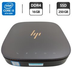 Неттоп HP Elite Slice G1 USFF / Intel Core i5-6500T (4 ядра по 2.5 - 3.1 GHz) / 16 GB DDR4 / 250 GB SSD / Intel HD Graphics 530 / Wi-Fi + Блок питания
