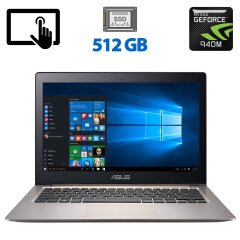 Ультрабук Б-класс Asus ZenBook UX303L / 13.3" (3200x1800) IPS Touch / Intel Core i7-5500U (2 (4) ядра по 2.4 - 3.0 GHz) / 8 GB DDR3 / 512 GB SSD / nVidia GeForce 940M, 2 GB GDDR3, 64-bit / WebCam / Windows 10 Home