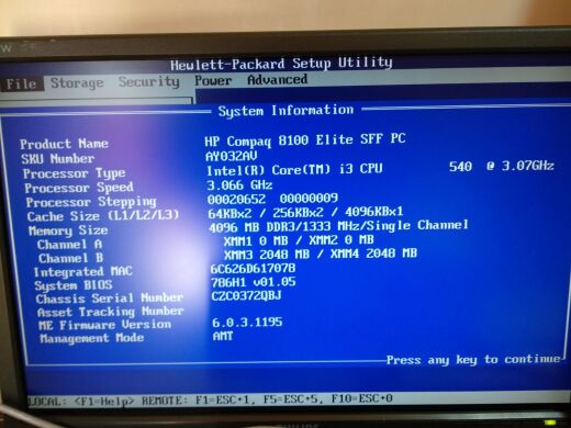 HP Compaq Elite 8100 SFF / Intel Core i3 540 (2(4) ядра по 3.07 GHz) / 4GB DDR3 / 160 GB HDD HP Compaq Elite 8100 SFF / Intel Core i3 540 (2(4) ядра по 3.07 GHz) / 4GB DDR3 / 160 GB HDD