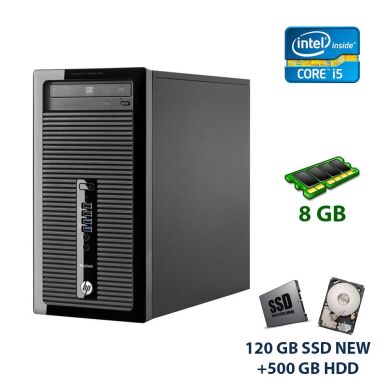 Игровой ПК HP ProDesk 490 G1 Tower / Intel Core i5-4590S (4 ядра по 3.0 - 3.7 GHz) / 8 GB DDR3 / 120 GB SSD NEW+500 GB HDD / AMD Radeon RX 460, 4 GB GDDR5, 128-bit / DVD-RW