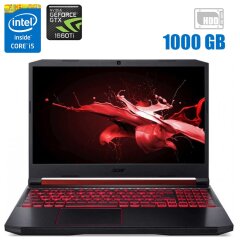 Игровой ноутбук Acer Nitro 5 / 15.6" (1920x1080) IPS / Intel Core i5-9300H (4 (8) ядра по 2.4 - 4.1 GHz) / 8 GB DDR4 / 1000 GB HDD / nVidia GeForce GTX 1660 Ti, 6 GB GDDR6, 192-bit / WebCam 