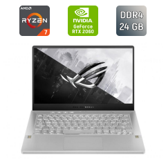 Игровой ноутбук Asus ROG Zephyrus G14 GA401IV / 14" (1920x1080) IPS / AMD Ryzen 7 4800HS (8 (16) ядер по 2.9 - 4.2 GHz) / 24 GB DDR4 / 1000 GB SSD / nVidia GeForce RTX 2060, 6 GB GDDR6, 192-bit / HDMI / Windows 11