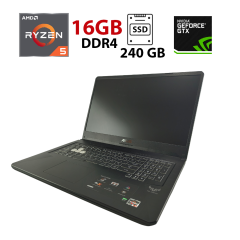 Ігровий ноутбук Asus TUF Gaming FX70 / 17.3" (1920x1080) IPS / AMD Ryzen 5 3550H (4 (8) ядра по 2.1 - 3.7 GHz) / 16 GB DDR4 / 240 GB SSD + 1000 GB HDD / nVidia GeForce GTX 1650, 4 GB GDDR6, 128-bit / WebCam