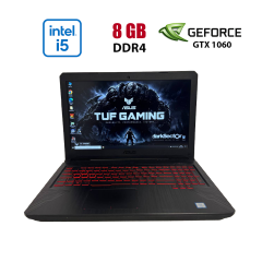 Игровой ноутбук Б-класс Asus TUF Gaming FX504GM / 15.6" (1920x1080) IPS / Intel Core i5-8300H (4 (8) ядра по 2.3 - 4.0 GHz) / 8 GB DDR4 / 256 GB SSD / nVidia GeForce GTX 1060, 3 GB GDDR5, 192-bit / WebCam