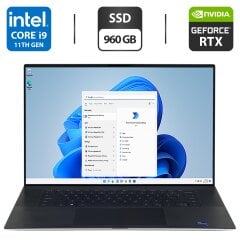 Игровой ноутбук Б-класс Dell XPS 17 9710 / 17.3" (1920x1200) IPS / Intel Core i9-11900H (8 (16) ядер по 2.5 - 4.9 GHz) / 16 GB DDR4 / 960 GB SSD / nVidia GeForce RTX 3060, 6 GB GDDR6, 192-bit / WebCam