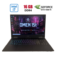 Игровой ноутбук HP Omen 15t-ek000 / 15.6" (1920x1080) IPS / Intel Core i7-10750H (6 (12) ядер по 2.6 - 5.0 GHz) / 16 GB DDR4 / 512 GB SSD / nVidia GeForce GTX 1660 Ti, 6 GB GDDR6, 192-bit / WebCam