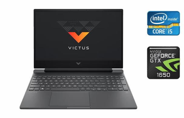 Игровой ноутбук HP Victus 15 / 15.6" (1920x1080) IPS / Intel Core i5-12450H (8 (12) ядер по 3.3 - 4.4 GHz) / 16 GB DDR4 / 512 GB SSD / nVidia GeForce GTX 1650, 4 GB GDDR5, 128-bit / WebCam / HDMI