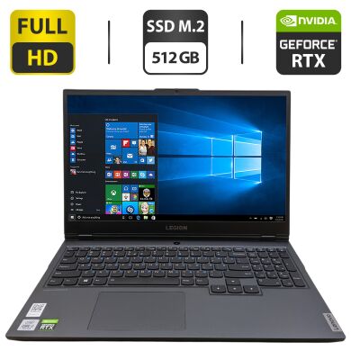 Ігровий ноутбук Б-клас Lenovo Legion 5 15IMH05H / 15.6" (1920x1080) IPS / Intel Core i7-10750H (6 (12) ядер по 2.6 - 5.0 GHz) / 16 GB DDR4 / 512 GB SSD M.2 / nVidia GeForce RTX 2060, 6 GB GDDR6, 192-bit / WebCam