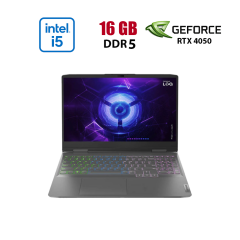 Ігровий ноутбук Lenovo LOQ 15IRH8 / 15.6" (1920x1080) IPS / Intel Core i5-12450H (8 (12) ядер по 3.3 - 4.4 GHz) / 16 GB DDR5 / 480 GB SSD / nVidia GeForce RTX 4060, 8 GB GDDR6, 128-bit / WebCam