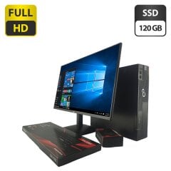 Комплект ПК: компьютер Fujitsu Esprimo D556 E90 SFF / Intel Core i5-6400 (4 ядра по 2.7 - 3.3 GHz) / 4 GB DDR4 / 120 GB SSD / Intel HD Graphics 530 + Новый монитор AOC 24B31H / 24" (1920x1080) IPS / Кабели