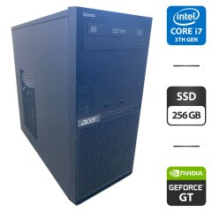 Компьютер Acer Extensa M2610 Tower / Intel Core i7-3770 (4 (8) ядра по 3.4 - 3.9 GHz) / 16 GB DDR3 / 256 GB SSD / nVidia GeForce GT 710, 2 GB GDDR3, 64-bit / DVD-ROM