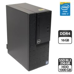 Компьютер Dell OptiPlex 3070 Tower / Intel Core i5-9500 (6 ядер по 3.0 - 4.4 GHz) / 16 GB DDR4 / 256 GB SSD M.2 + 1000 GB HDD / Intel UHD Graphics 630 / DVD-ROM / HDMI / Windows 10 Pro