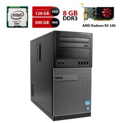 Комп'ютер Dell OptiPlex 790 Tower / Intel Core i7-2600 (4 (8) ядра по 3.4 - 3.8 GHz) / 8 GB DDR3 / 128 GB SSD Intel + 500 GB HDD / AMD Radeon R5 340X, 2 GB GDDR3, 64-bit / DVD-ROM