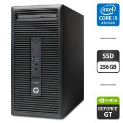 Компьютер HP ProDesk 400 G2 Tower / Intel Core i5-4570 (4 ядра по 3.2 - 3.6 GHz) / 8 GB DDR3 / 256 GB SSD / nVidia GeForce GT 440, 1 GB GDDR3, 128-bit / DVD-ROM / VGA