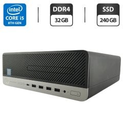 Компьютер HP ProDesk 600 G5 SFF / Intel Core i5-8400 (6 ядер по 2.8 - 4.0 GHz) / 32 GB DDR4 / 240 GB SSD / Intel UHD Graphics 630