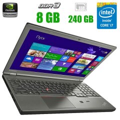 Ігровий ноутбук Lenovo ThinkPad W540 / 15.6" (1366x768) TN / Intel Core i7-4800MQ (4 (8) ядра по 2.7 - 3.7 GHz) / 8 GB DDR3 / 240 GB SSD / nVidia Quadro K1100M, 2 GB GDDR5, 128-bit / WebCam 