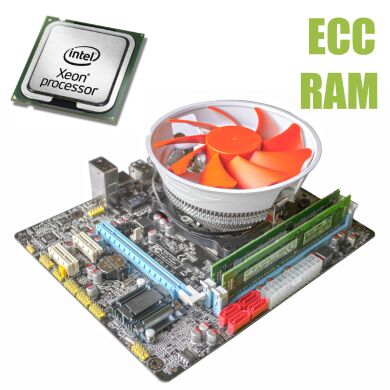 Материнська плата E5 V5.32 / socket LGA1356 з процесором Intel Xeon E5-2430 / 6(12) ядра по 2.2-2.7GHz / 15Mb cache і 16GB DDR3 ECC ОЗУ