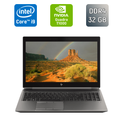 Мобильная рабочая станция Б-класс HP zBook 15 G6 / 15.6" (3840x2160) IPS / Intel Core i9-9880H (8 (16) ядер по 2.3 - 4.8 GHz) / 32 GB DDR4 / 512 GB SSD / nVidia Quadro T1000, 4 GB GDDR5, 128-bit / WebCam / Fingerprint