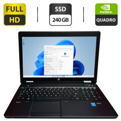Мобільна робоча станція HP ZBook 15 G2 / 15.6" (1920x1080) TN / Intel Core i7-4800MQ (4 (8) ядра по 2.7 - 3.7 GHz) / 8 GB DDR3 / 240 GB SSD / nVidia Quadro K1100M, 2 GB GDDR3, 128-bit / WebCam / HDMI