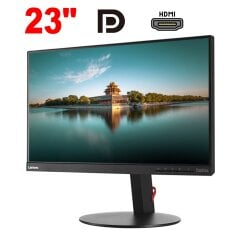 Монитор Lenovo ThinkVision T23i-10 / 23" (1920x1080) IPS / 1x HDMI, 1x DisplayPort, 1x VGA, 4x USB 3.0, 1x Audio / VESA 100x100 / Pivot