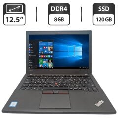 Нетбук Lenovo ThinkPad X260 / 12.5" (1366x768) TN / Intel Core i5-6200U (2 (4) ядра по 2.3 - 2.8 GHz) / 8 GB DDR4 / 120 GB SSD / Intel HD Graphics 520 / WebCam