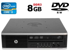 Неттоп HP Compaq Elite 8300 USFF / Intel Core i3-3220 (2 (4) ядра по 3.3 GHz) / 8 GB DDR3 / 250 GB HDD / Intel HD Graphics 2500 / DVD-RW / USB 3.0 / DisplayPort